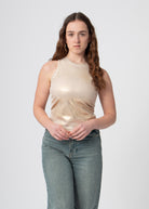 metallic tanktop beige