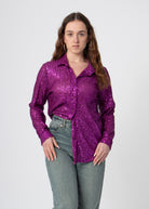 sequin glitter blouse paars