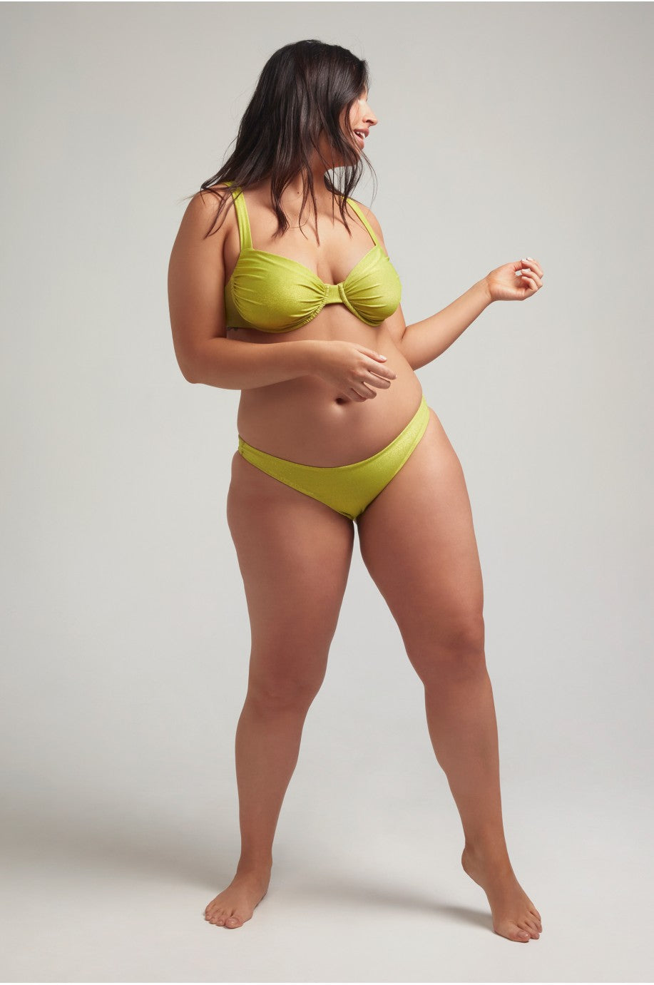 brazilian bikinislip lime groen satijn