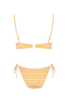 balconette beugel bikinitop retro patroon pastel oranje