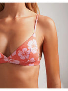 triangel bikini top bloemenprint roze oranje