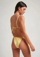 triangel bikinitop tie dye geel